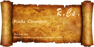 Radu Csongor névjegykártya