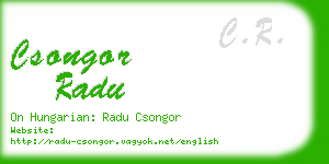 csongor radu business card